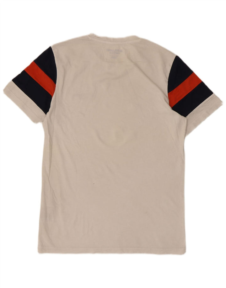 T-shirt męski Jack & Jones, mały, biały, bawełniany z blokami kolorów