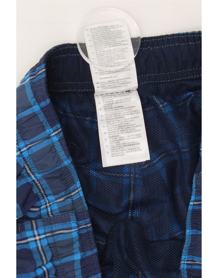 ADIDAS Mens Sport Shorts Medium  Blue Check Polyester Vintage Adidas and Second-Hand Adidas from Messina Hembry 