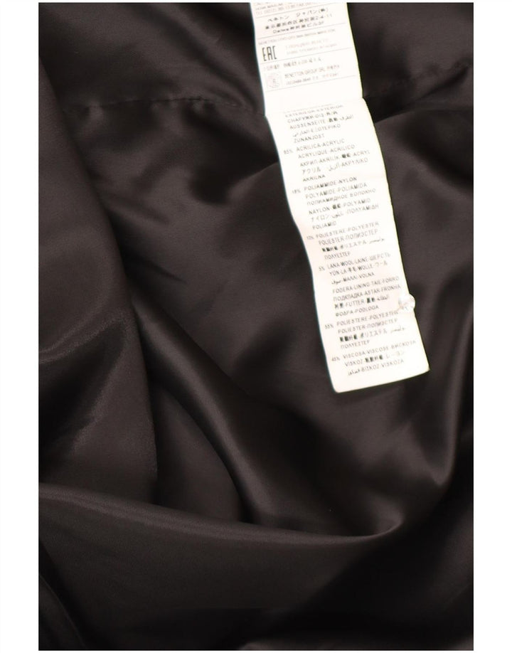Damski płaszcz oversize Benetton UK 10, mały, czarny, akrylowy w pepitkę