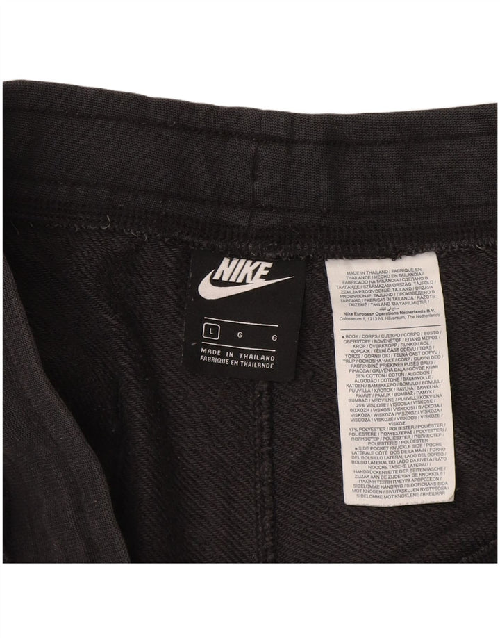 Męskie spodenki sportowe Nike z grafiką, duże, czarne, bawełniane