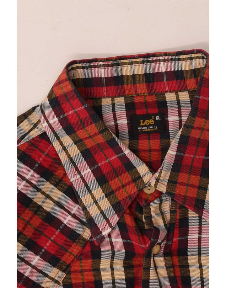 Męska koszula flanelowa Lee XL w czerwoną kratkę