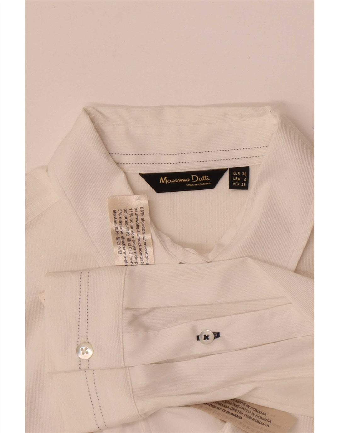 Koszula damska Massimo Dutti EU 36 XS Biała bawełna