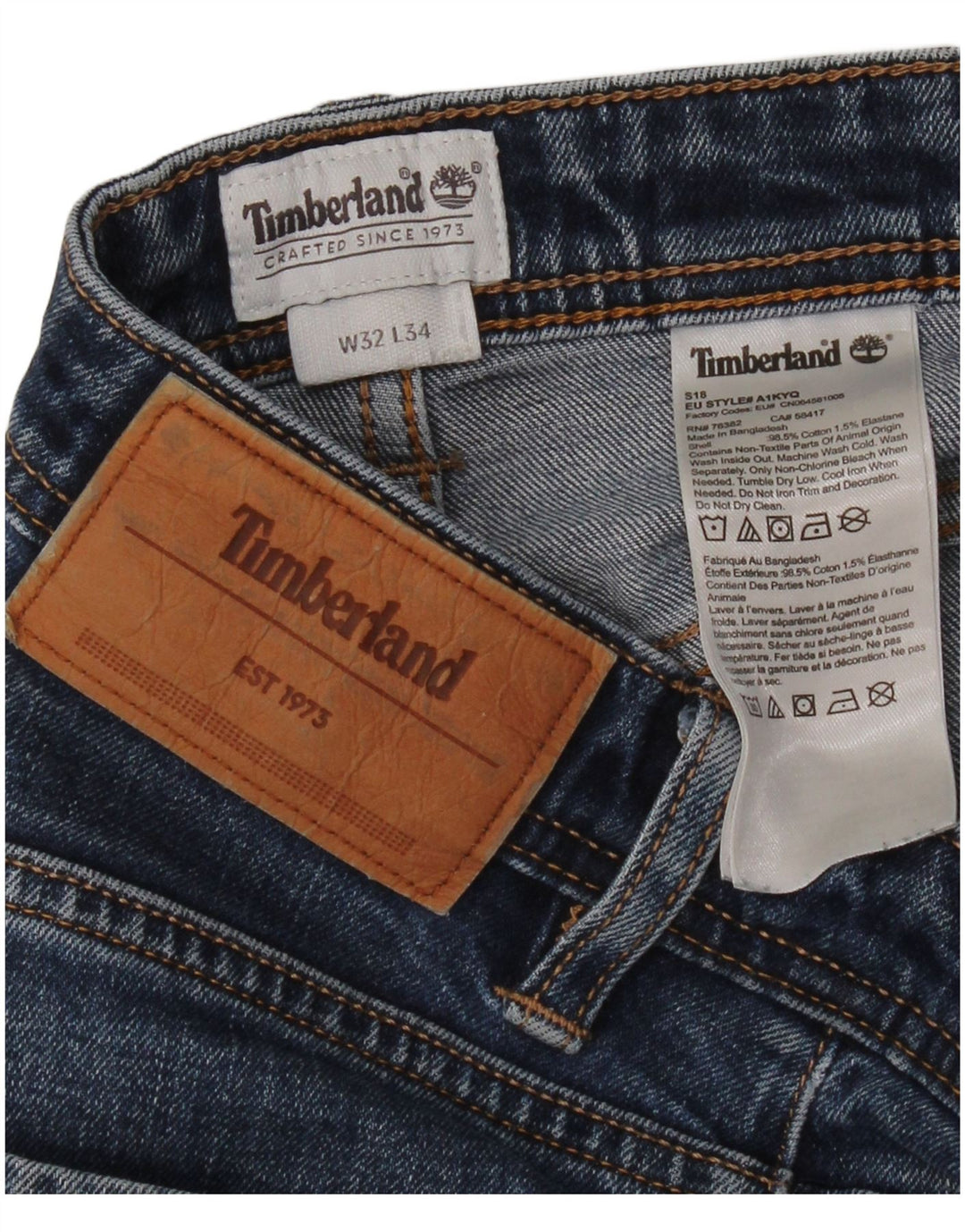 Męskie proste dżinsy Timberland W32 L28 Niebieskie bawełniane