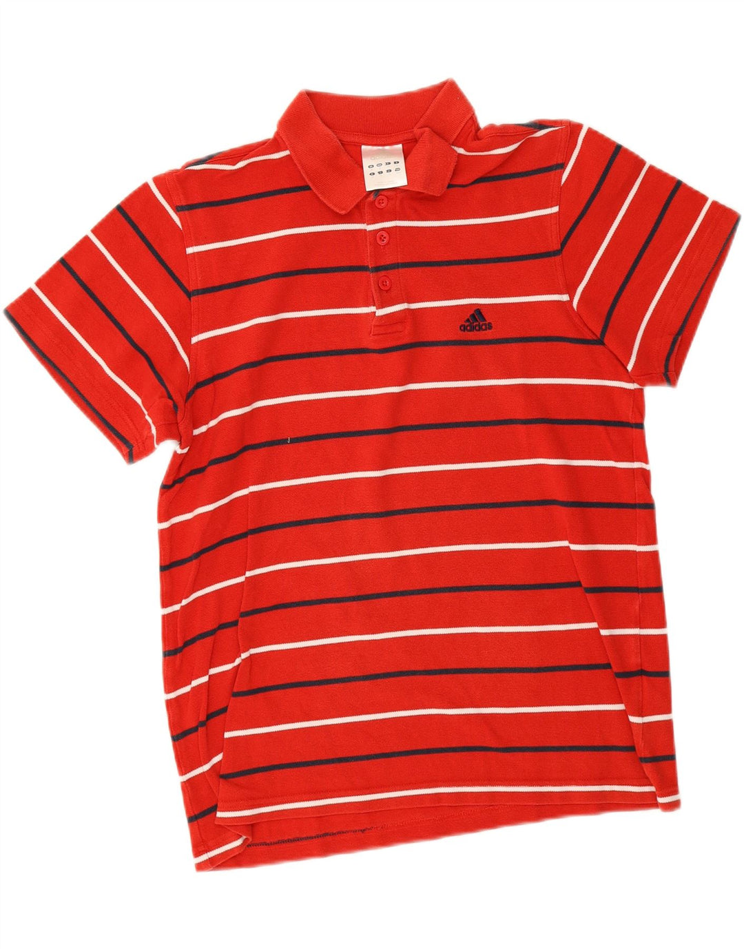 Męska koszulka polo Adidas, bawełniana, w średnie czerwone paski