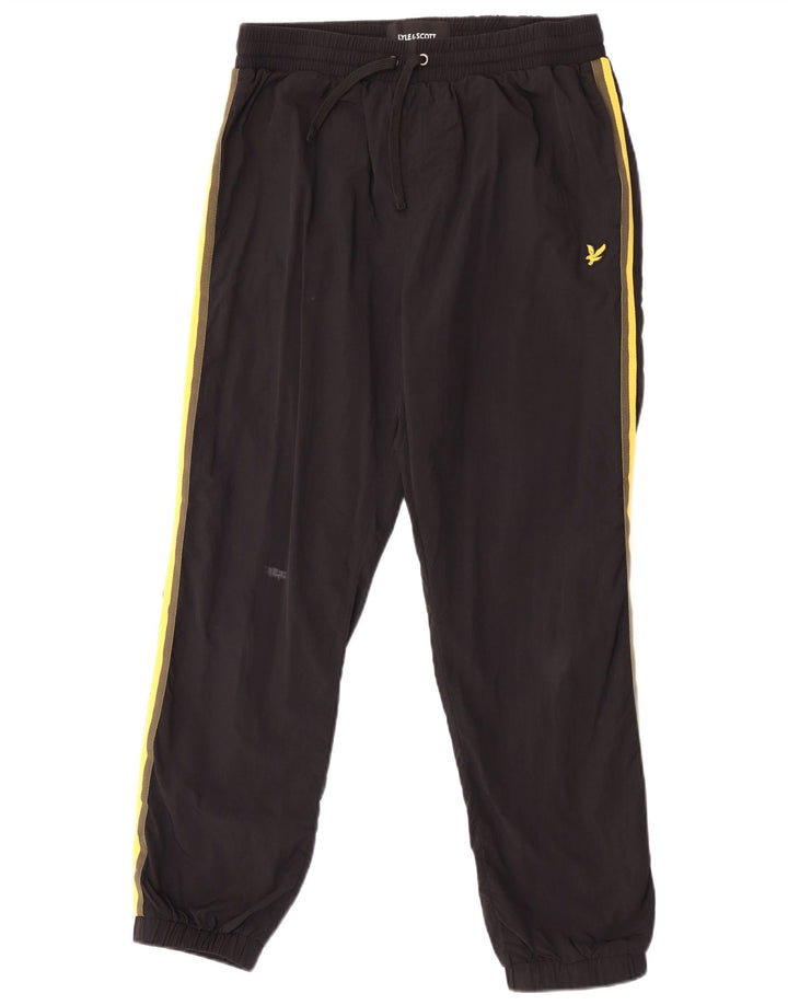 Męskie spodnie dresowe Lyle & Scott Joggery, duże, czarne, poliestrowe