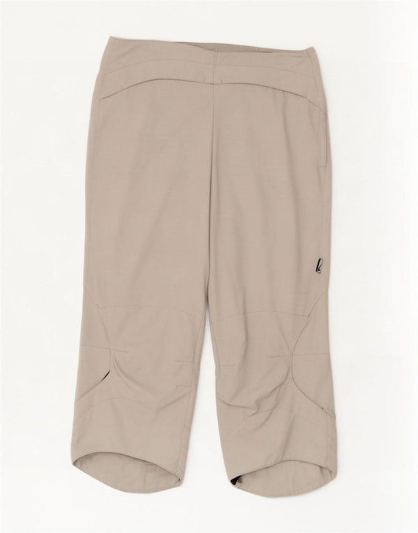 Damskie spodnie Capri Nike UK 12 Medium W28 L20 Beżowe nylonowe sportowe