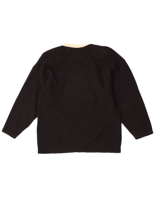 Sweter damski Cecilia Benetti z okrągłym dekoltem, UK 16, duży czarny