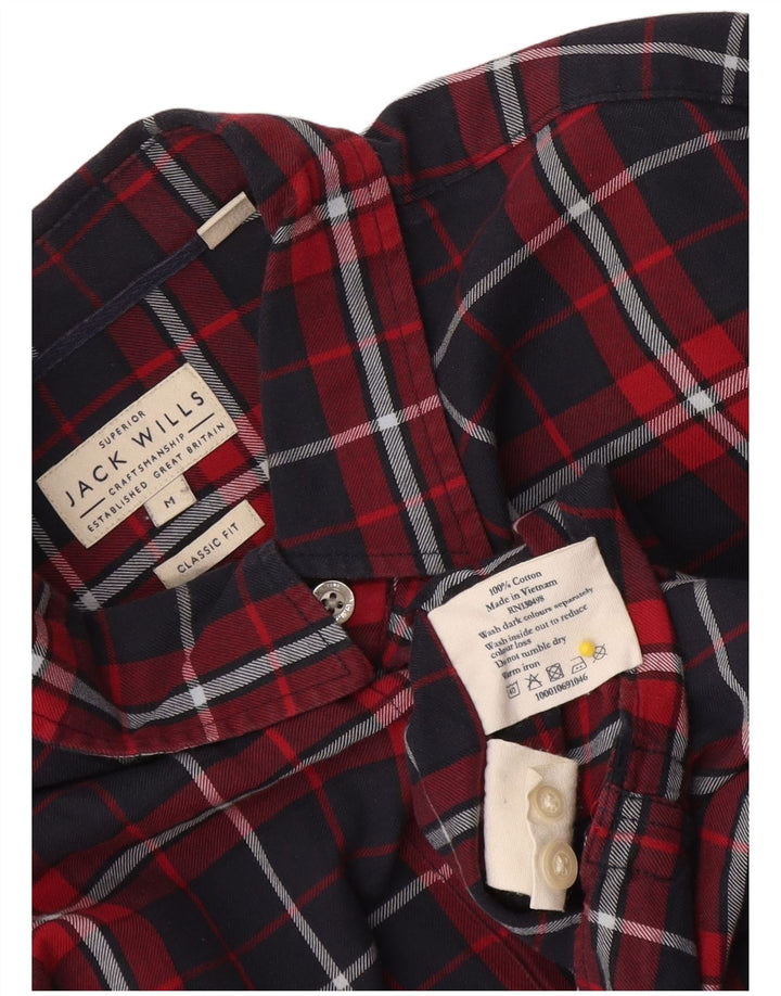 Koszula flanelowa męska Jack Wills o klasycznym kroju, bawełniana w średnią niebieską kratkę