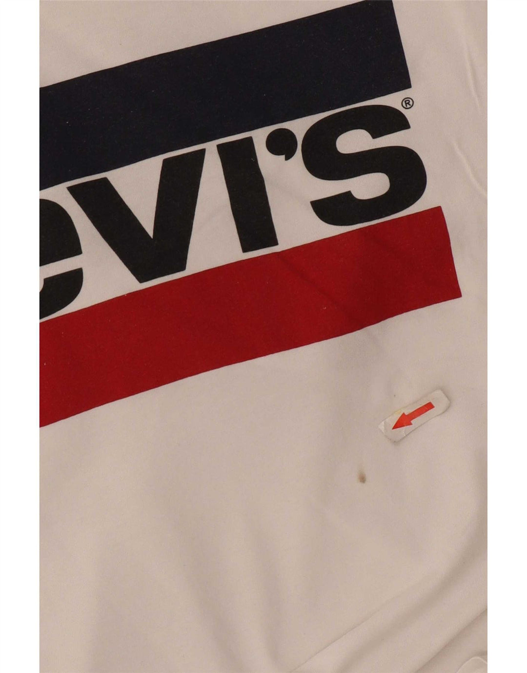 Damska koszulka z grafiką Levi's Top UK 16, duża, biała bawełna