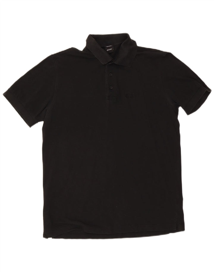 Męska koszulka polo Hugo Boss, średnia czarna, bawełniana