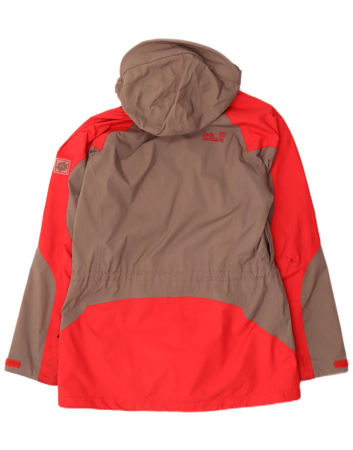 Damska kurtka przeciwdeszczowa Jack Wolfskin z kapturem UK 12/14 w kolorze średnioszarym