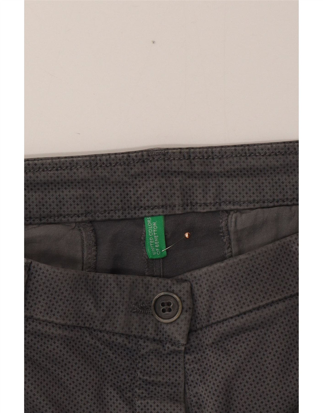 Spodnie damskie BENETTON Chino UK 12 Medium W32 L28 Szare w cętki