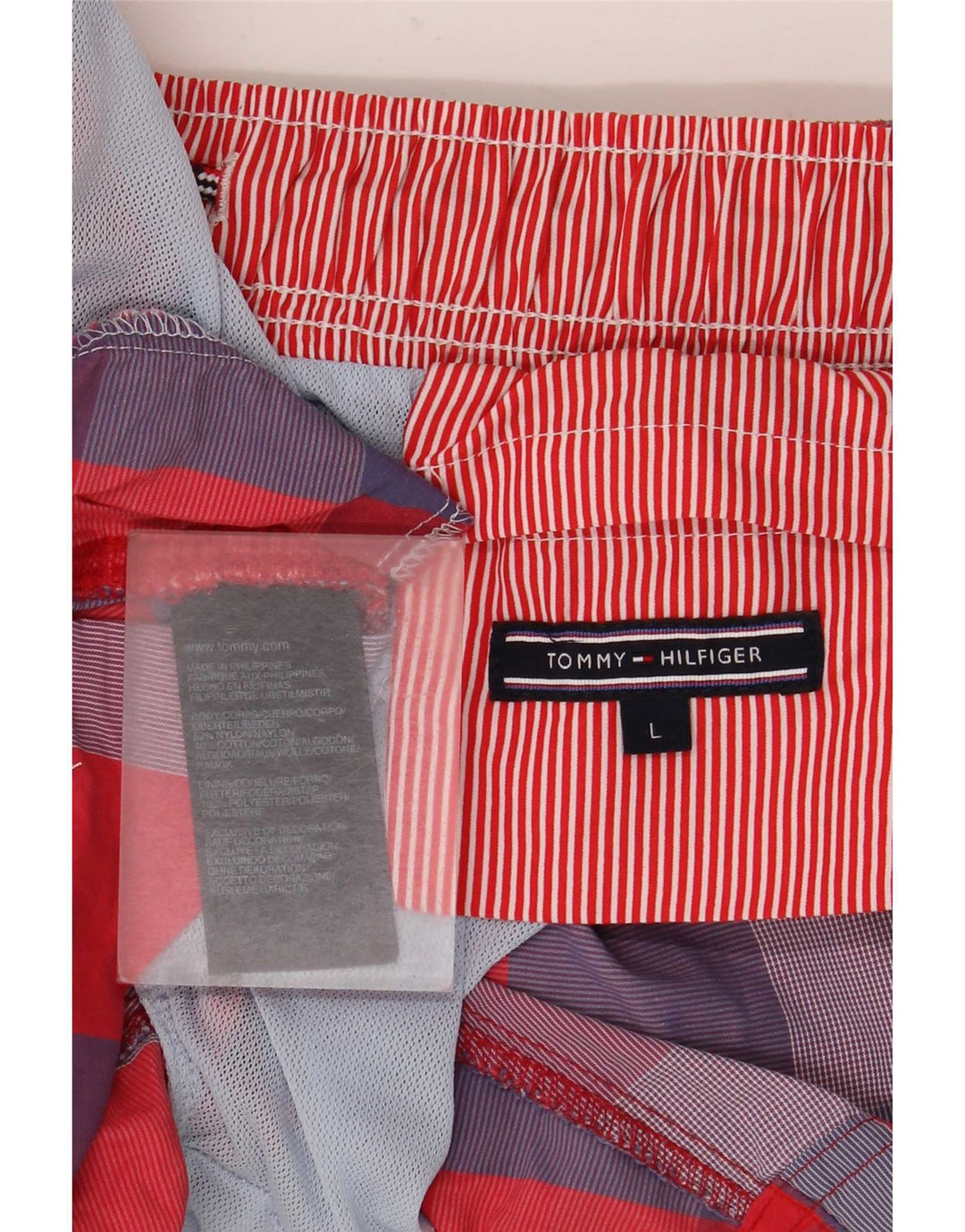 Męskie spodenki kąpielowe Tommy Hilfiger, duże, wielokolorowe nylonowe kratki