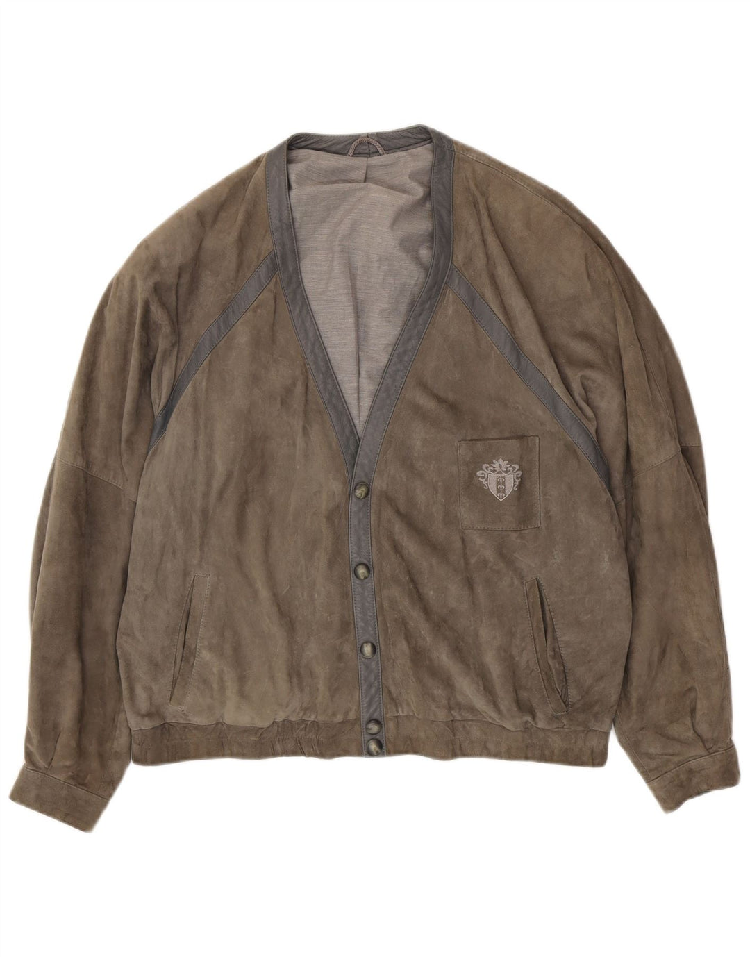 Zamszowa kurtka męska VINTAGE UK 42 XL, szara