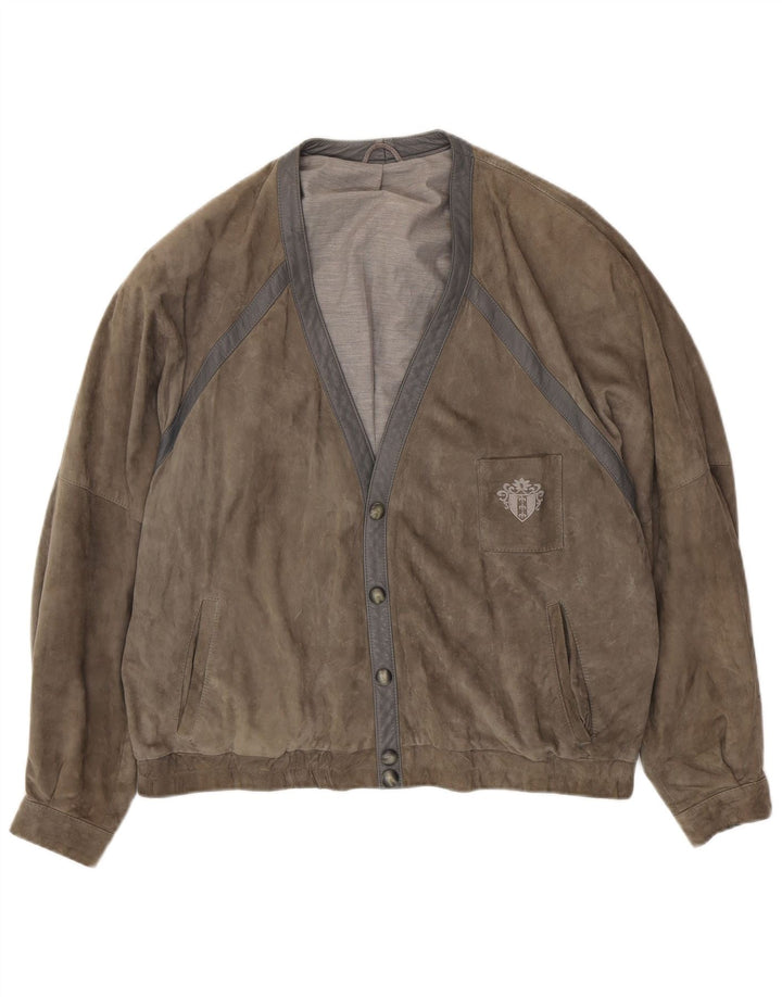 Zamszowa kurtka męska VINTAGE UK 42 XL, szara