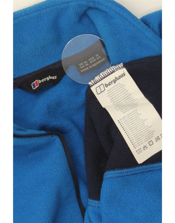 Męski sweter polarowy Berghaus z zamkiem błyskawicznym XL, niebieski, kolorowy poliester