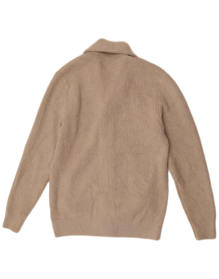 Marks & Spencer Męski sweter rozpinany, średni beż, poliester