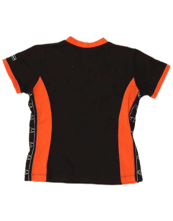 Damska koszulka Champion Crop Graphic Top UK 12 w kolorze średniej czerni