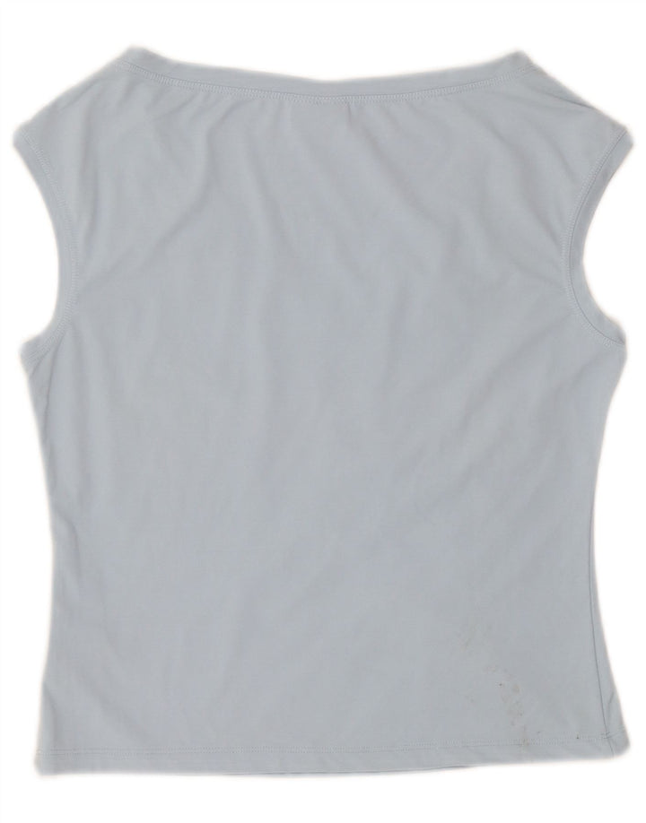 Damska kamizelka Roccobarocco Crop Graphic IT 44 Średni niebieski kwiatowy nylon