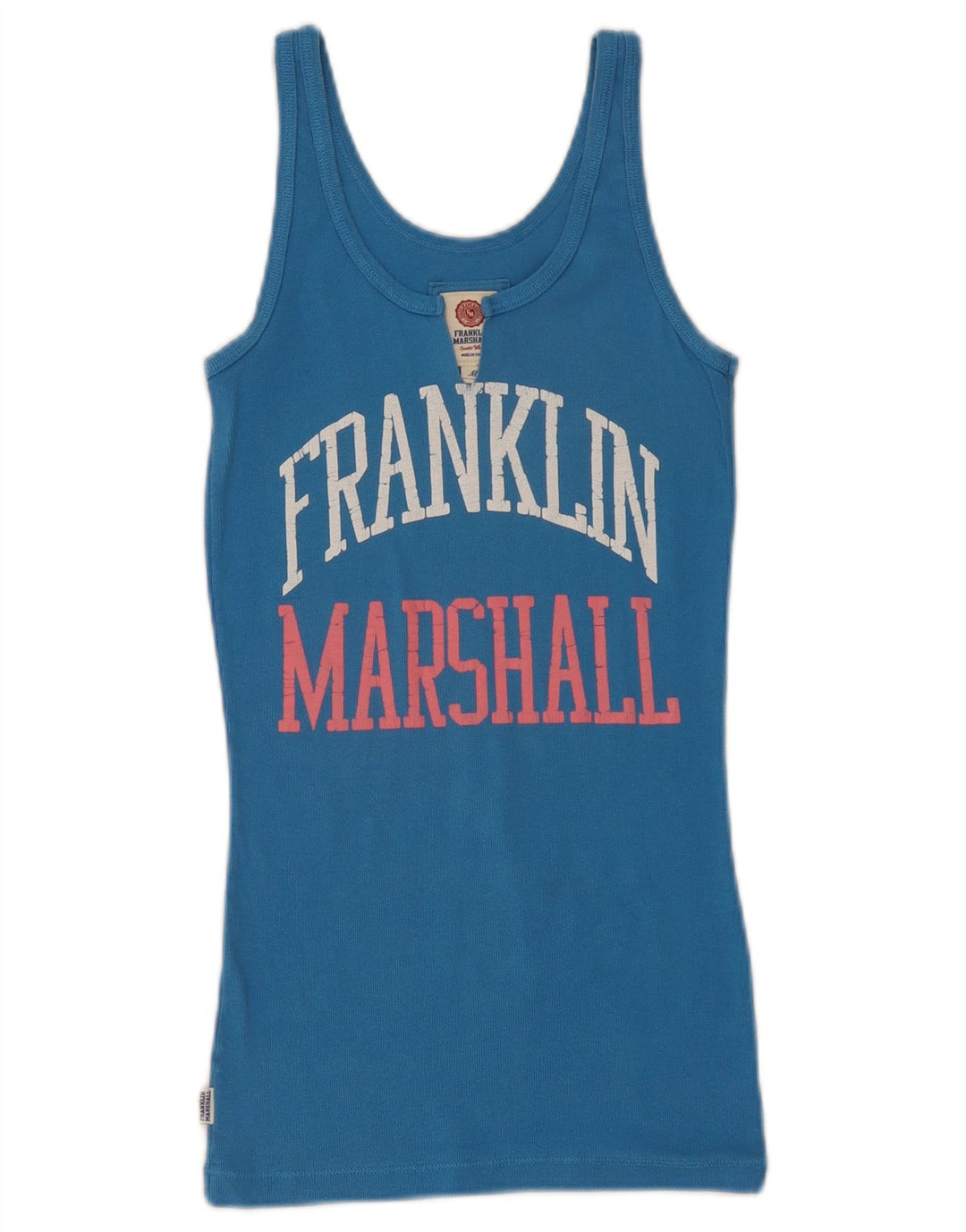 Damska kamizelka z grafiką Franklin & Marshall UK 12, średnia niebieska bawełna
