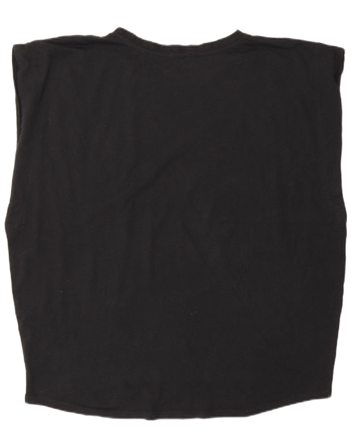 Damski top z kamizelką oversize Zara UK 16, duży, czarny, bawełniany