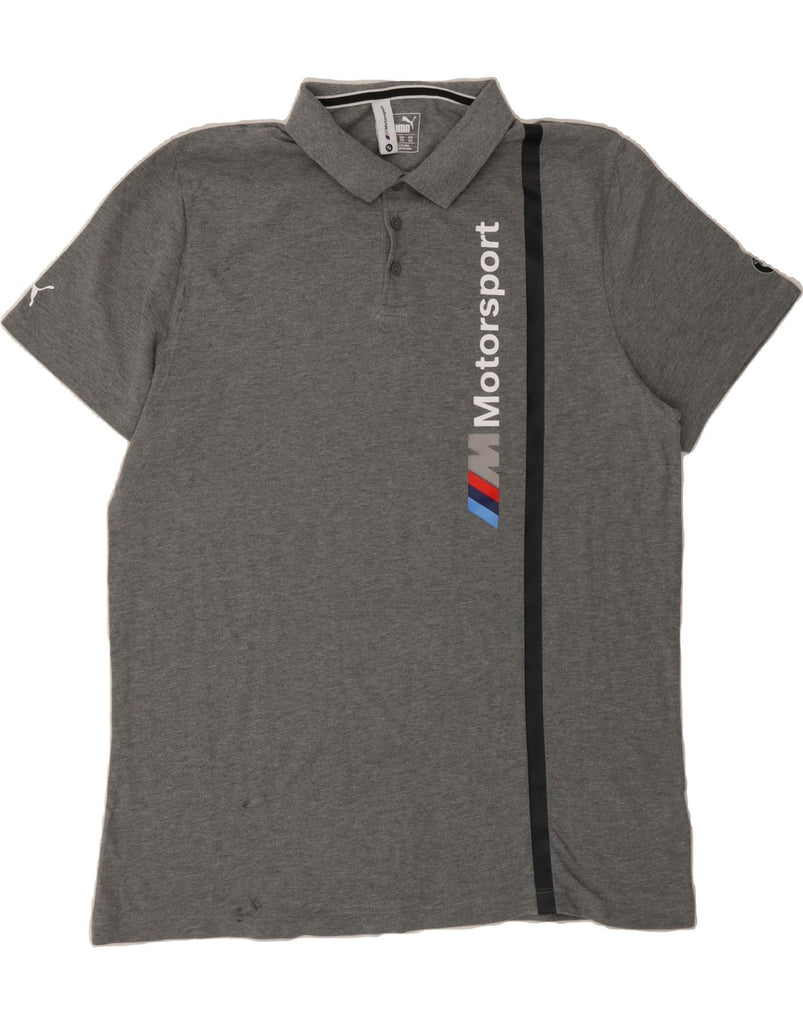 PUMA Mens BMW Motorsport Graphic Polo Shirt 2XL Grey Cotton Vintage Puma and Second-Hand Puma from Messina Hembry 