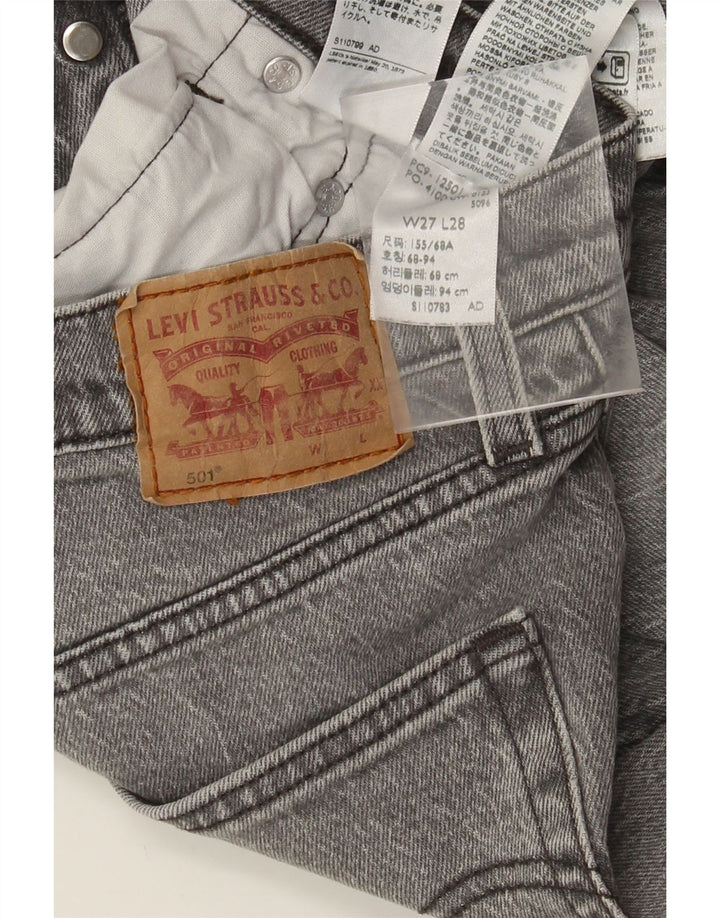 Damskie jeansy Levi's 501 Straight W27 L28 Szara bawełna