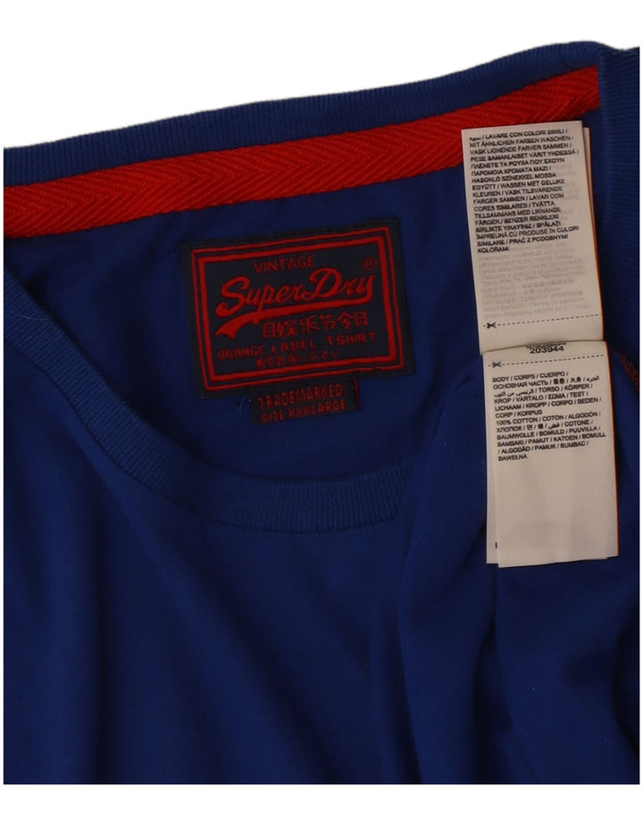 T-shirt męski Superdry Top 3XL, niebieski, bawełniany