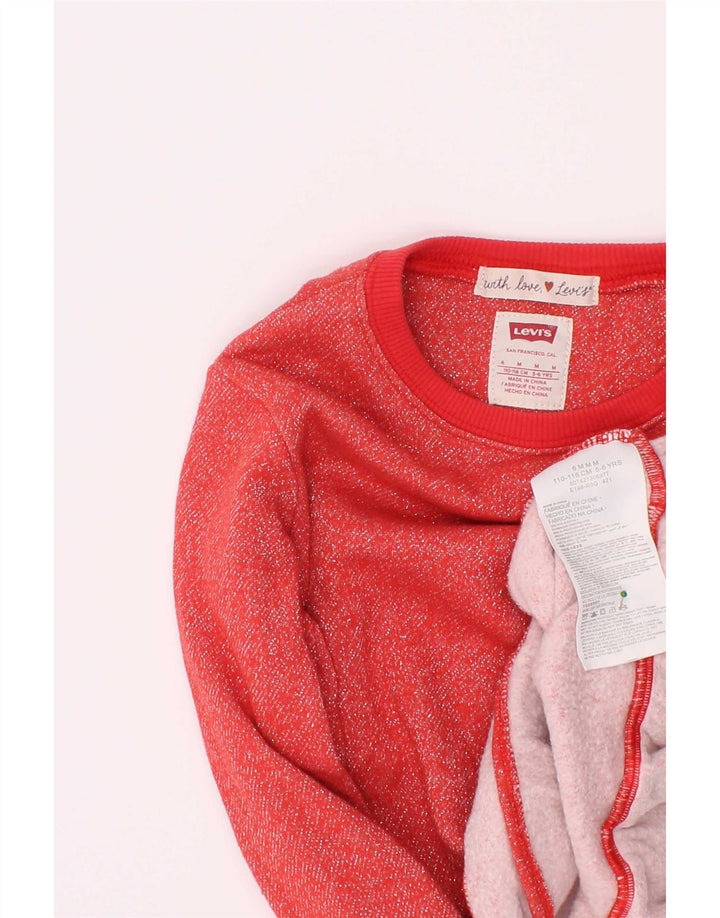 Bluza dziewczęca Levi's 5-6 lat, czerwona, bawełniana