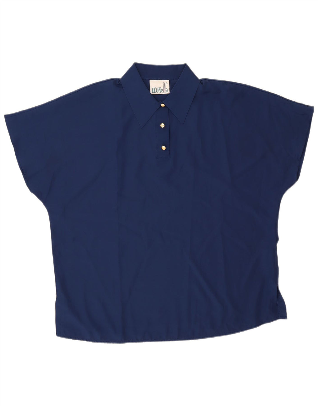 Damska koszulka polo oversize w stylu vintage, UK 18 XL, granatowa, poliester