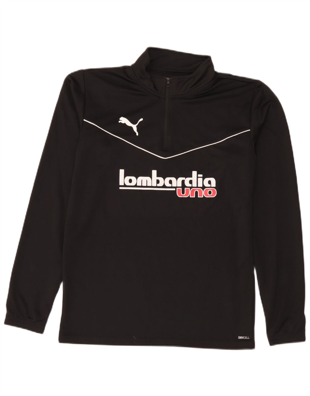 Męski dres Puma Lombardia Uno z grafiką i zamkiem błyskawicznym pod szyją, mały czarny