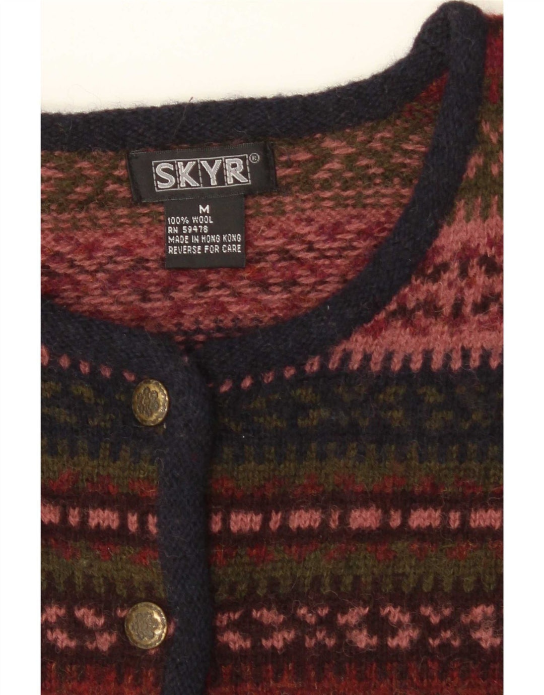 Sweter damski w stylu vintage, UK 14, średni, wielobarwny, wełna Fair Isle