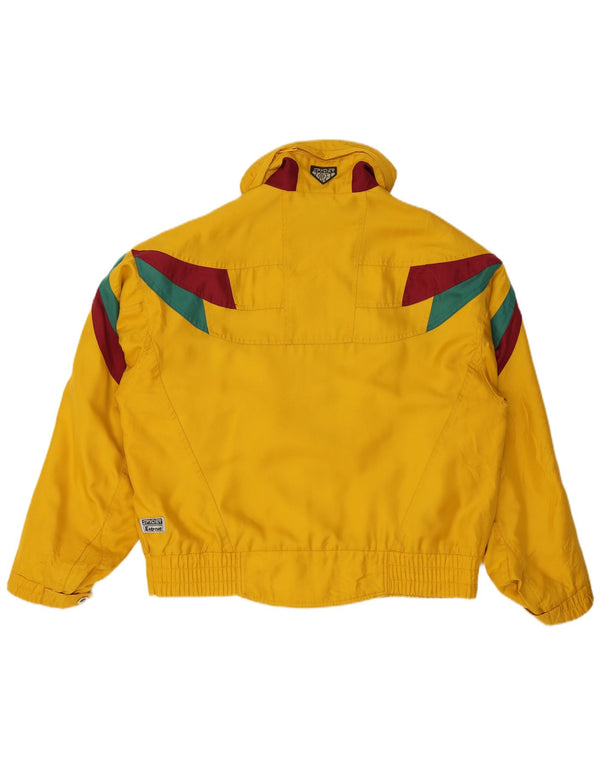 Męska kurtka narciarska SPYDER UK 42 XL, żółty poliester z blokami kolorów