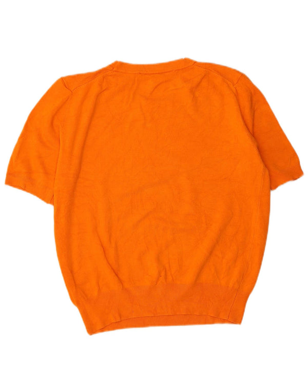 Damski sweter Zara Crop z krótkim rękawem i dekoltem w łódkę UK 14 Średni pomarańczowy