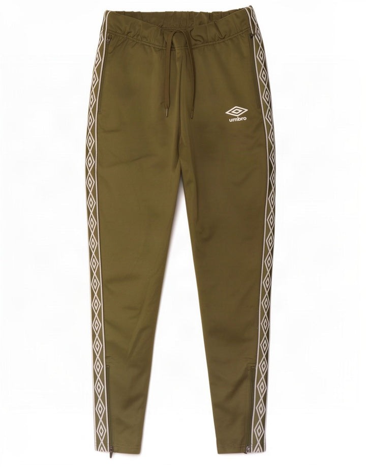 Męskie spodnie dresowe Umbro z grafiką, średni khaki, poliester