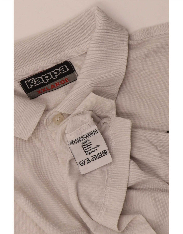 Męska koszulka polo Kappa 2XL Biała bawełna