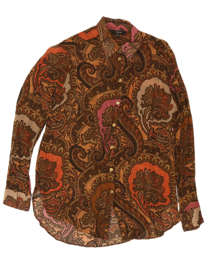 Koszula damska Massimo Dutti oversize EU 34 2XS brązowa paisley
