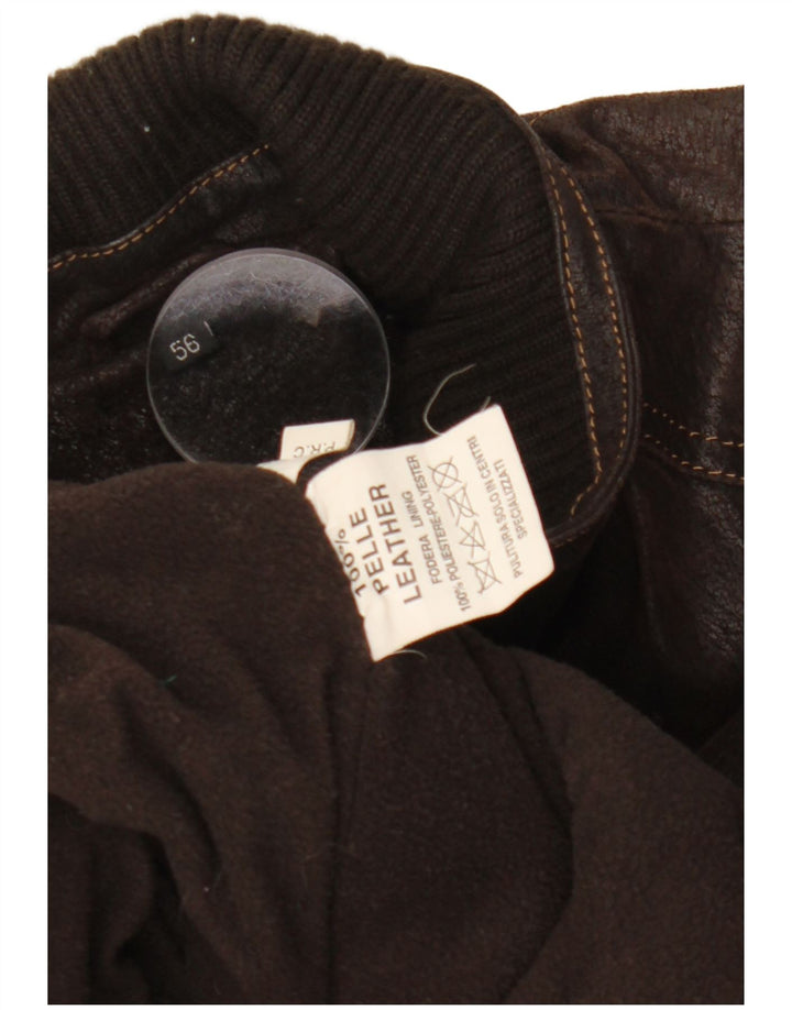 Męska kurtka skórzana VINTAGE IT 56 3XL brązowa skóra