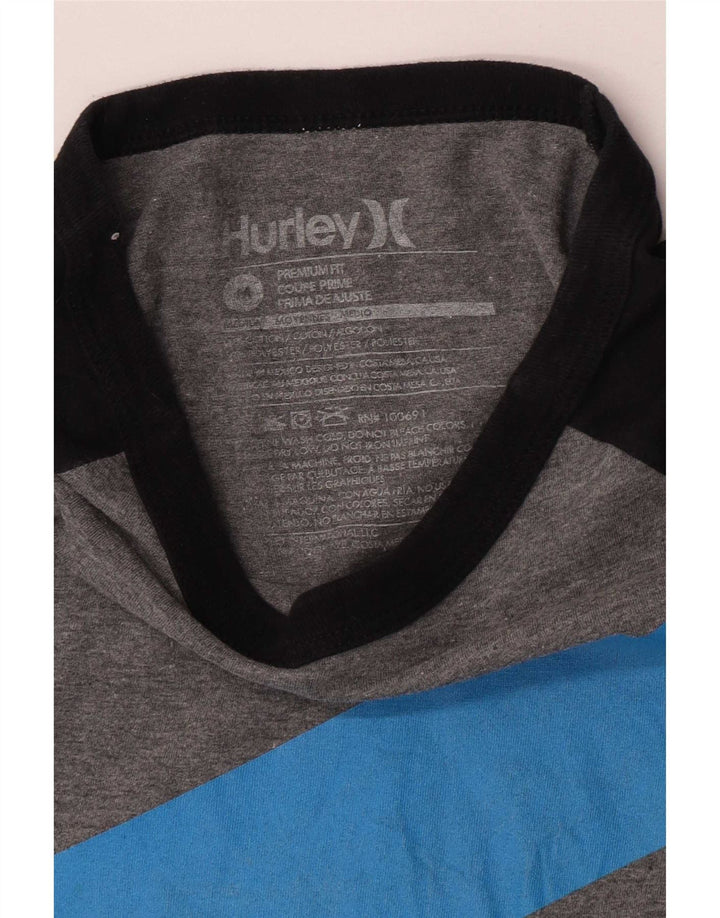Chłopięcy top z grafiką Hurley Premium Fit z długim rękawem, 15-16 lat, średni szary