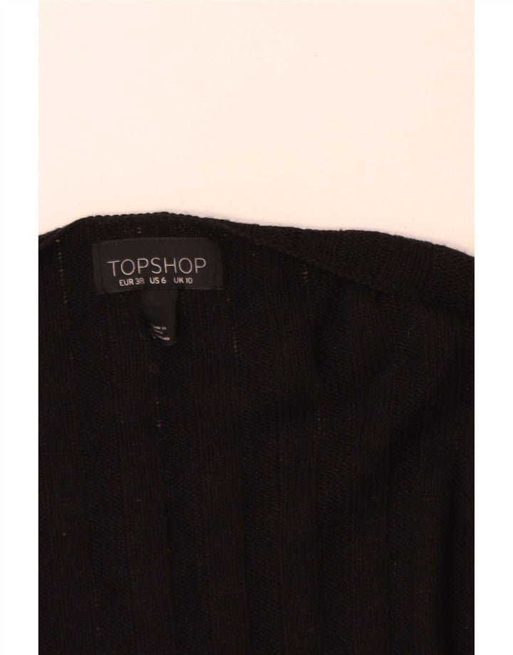 Topshop damski, oversize'owy, długi, otwarty sweter rozpinany UK 10, mały, czarny