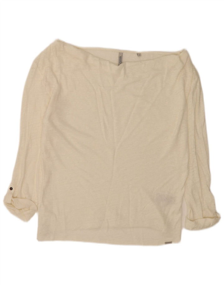 Damski top z długim rękawem 3/4 Woolrich i odkrytymi ramionami UK 10 Small White
