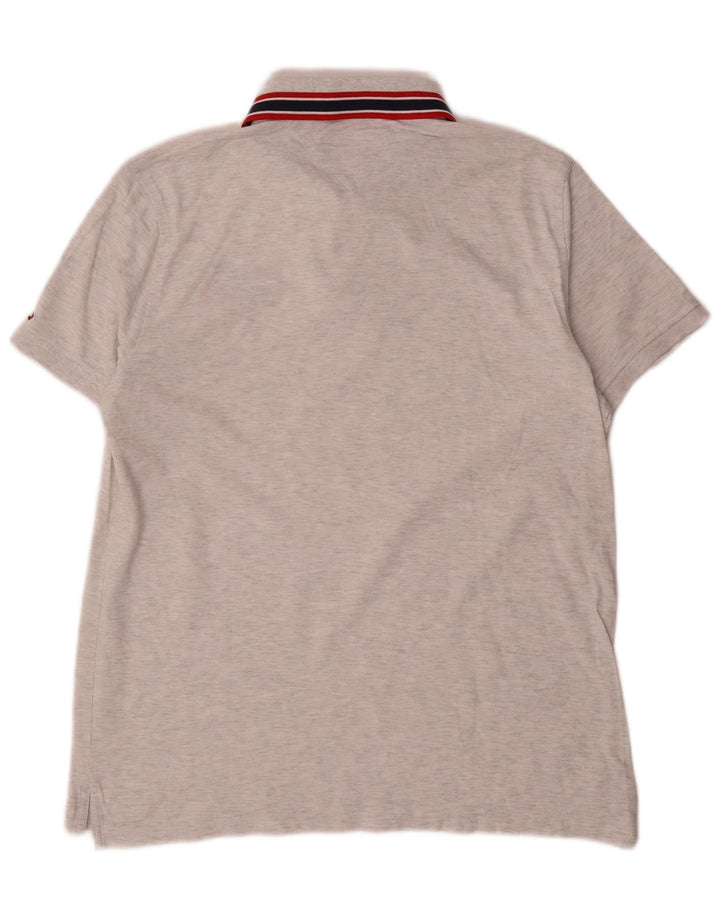 Męska koszulka polo Tommy Hilfiger z grafiką, duża, szara, nakrapiana