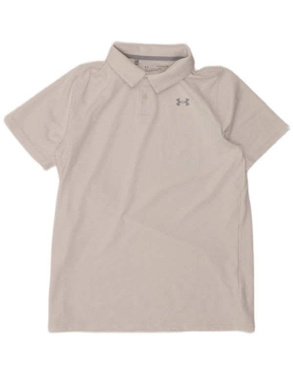 Chłopięca koszulka polo Under Armour 13-14 lat XL, biała, poliestrowa