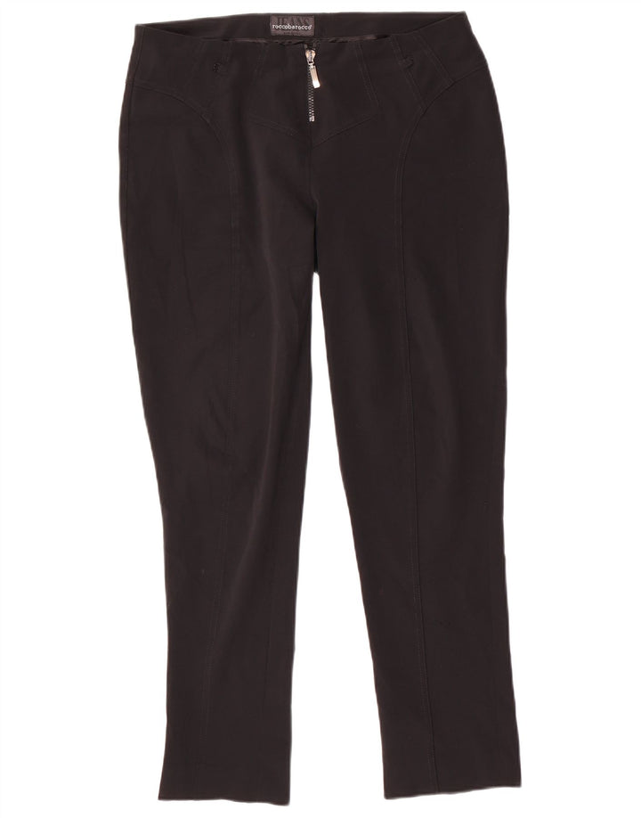 Damskie spodnie typu slim casual ROCCOBAROCCO W34 L29 czarne
