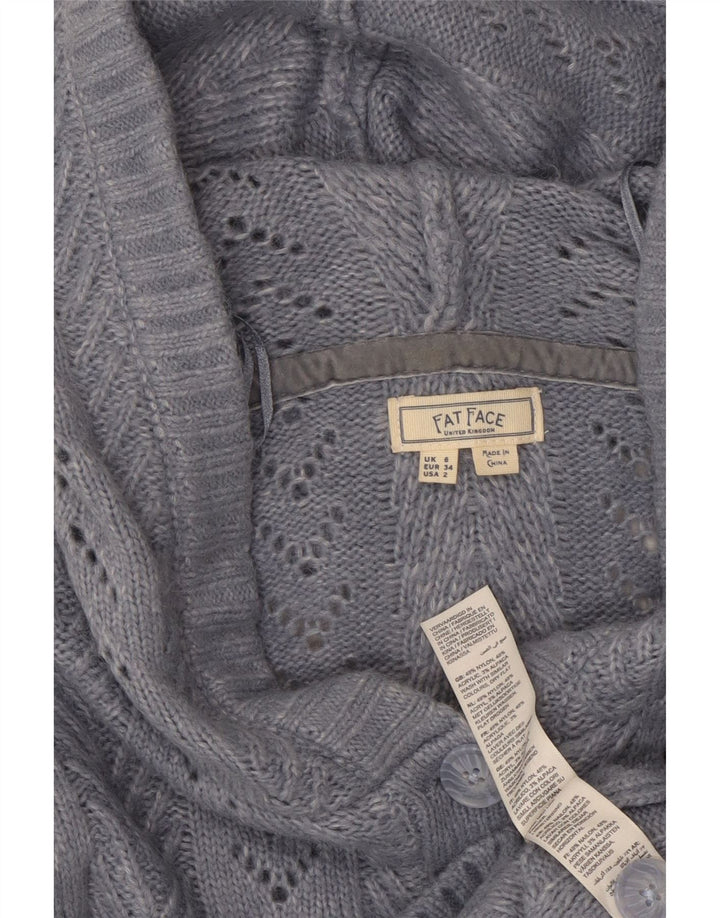 Damski sweter oversize z kapturem FAT FACE UK 6 XS, niebieski nylon