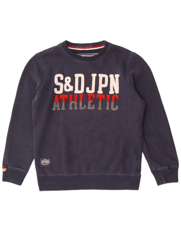Męski sweter z grafiką Superdry XL, granatowy, bawełniany