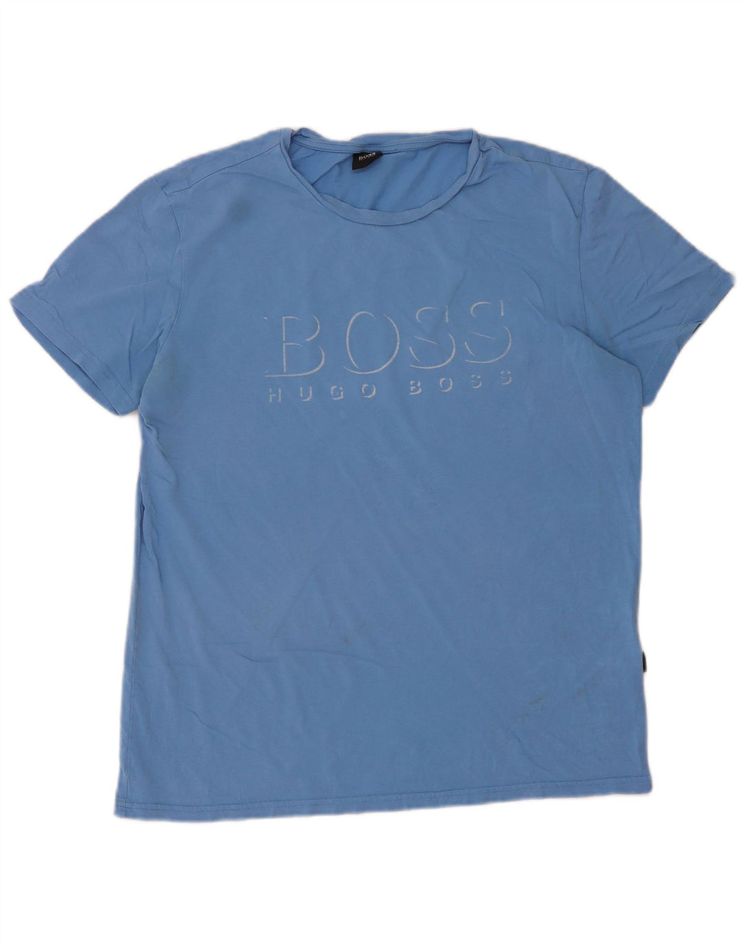 Męski T-shirt z grafiką Hugo Boss, duży, niebieski, bawełniany