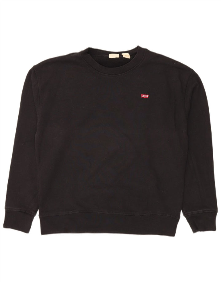 Damska bluza LEVI'S UK 14, średnia czarna bawełna
