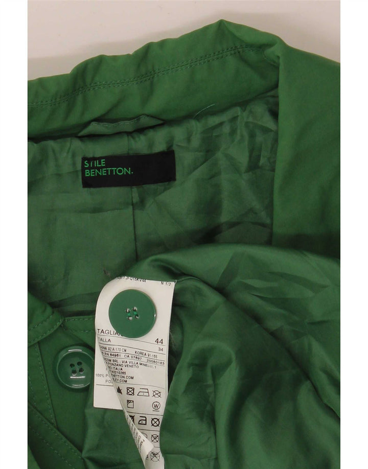 Damski trencz Benetton IT 44 Średni zielony bawełniany