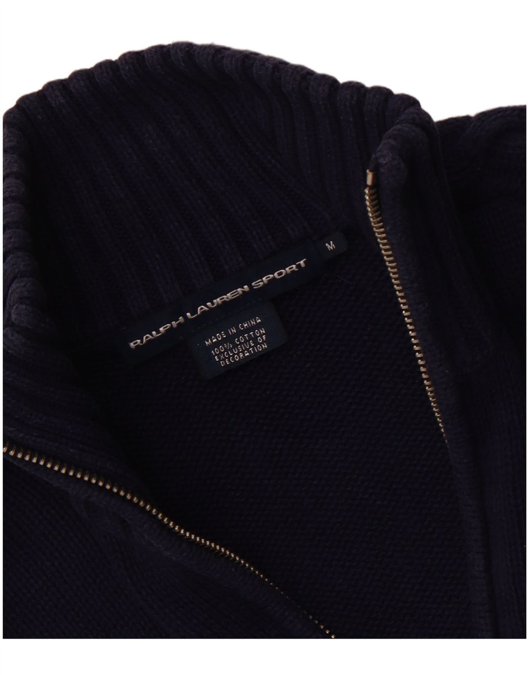 RALPH LAUREN Damski sweter kardigan UK 12 Średni granatowy, bawełniany